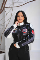 Jaqueta Feminina Racing Street – Preto & Branco